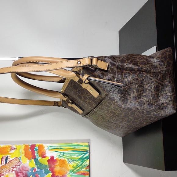 Calvin Klein Signature Monogram Satchel - Picture 5 of 13